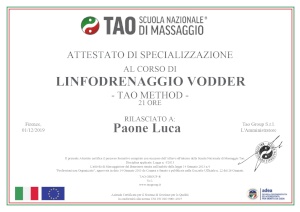 attestato massaggio vodder